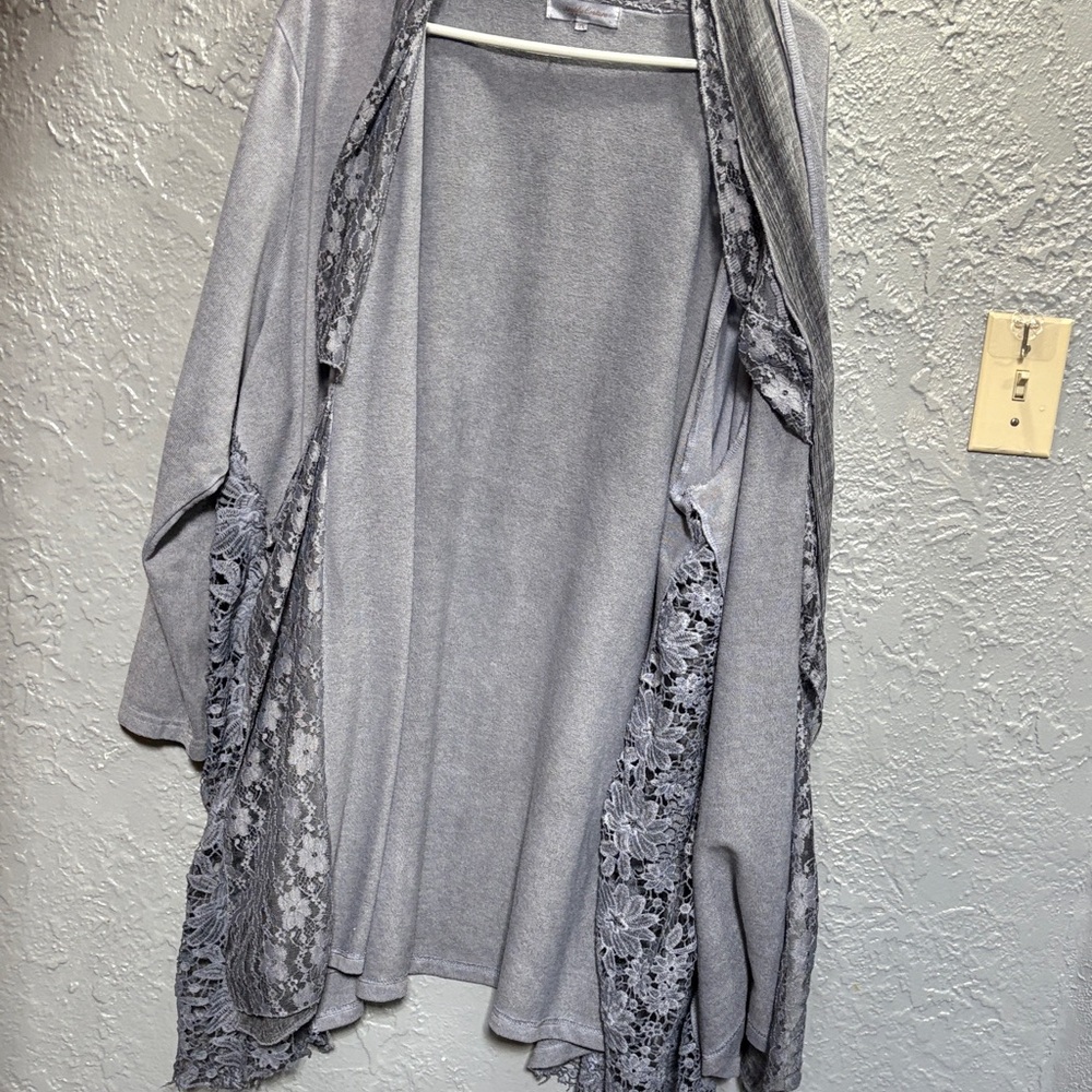 Simply Couture Silver Lace Trim Poncho